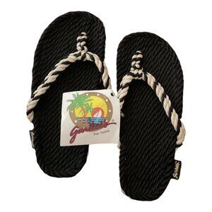 Gurkee’s Signature Tobago Black & Natural Rope Sandals Size 5.5-6 NWT